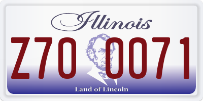 IL license plate Z700071