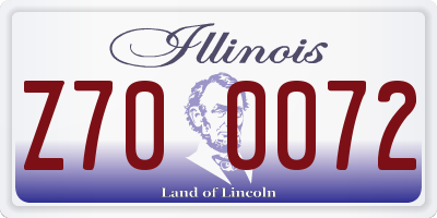 IL license plate Z700072