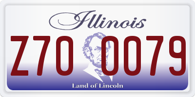 IL license plate Z700079