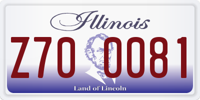 IL license plate Z700081