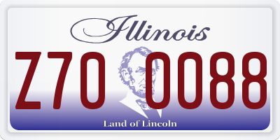 IL license plate Z700088