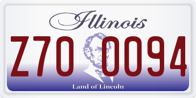 IL license plate Z700094