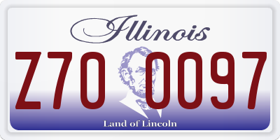 IL license plate Z700097