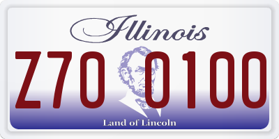 IL license plate Z700100