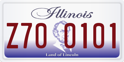 IL license plate Z700101