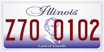 IL license plate Z700102