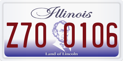 IL license plate Z700106