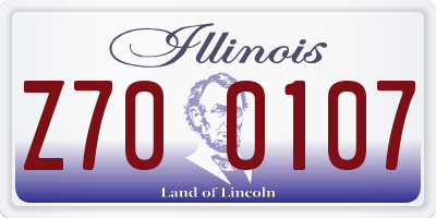 IL license plate Z700107