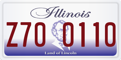 IL license plate Z700110