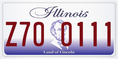 IL license plate Z700111