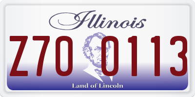 IL license plate Z700113