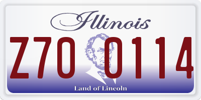 IL license plate Z700114