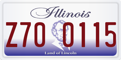 IL license plate Z700115