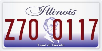 IL license plate Z700117