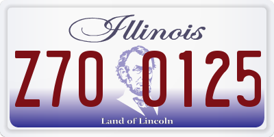 IL license plate Z700125