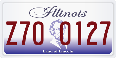 IL license plate Z700127