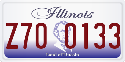IL license plate Z700133