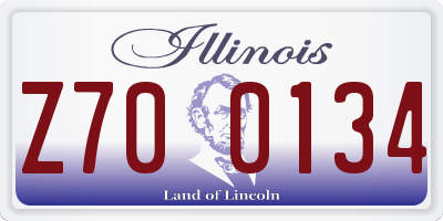 IL license plate Z700134