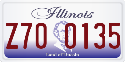 IL license plate Z700135