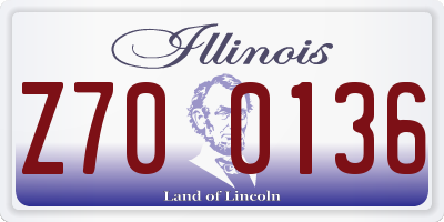 IL license plate Z700136