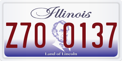IL license plate Z700137