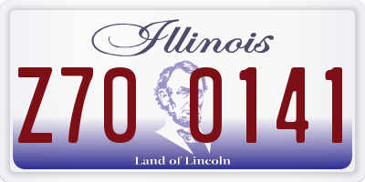 IL license plate Z700141