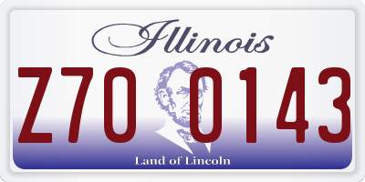 IL license plate Z700143
