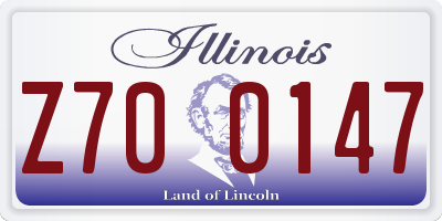 IL license plate Z700147
