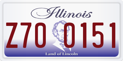 IL license plate Z700151