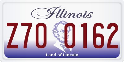 IL license plate Z700162