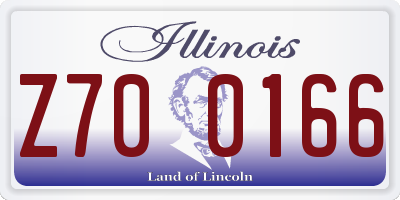 IL license plate Z700166