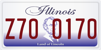 IL license plate Z700170