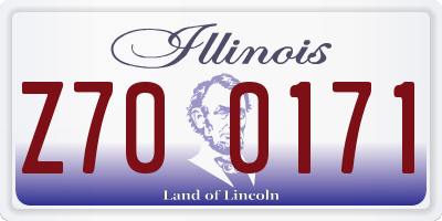 IL license plate Z700171