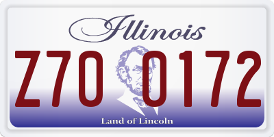 IL license plate Z700172