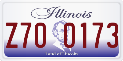 IL license plate Z700173