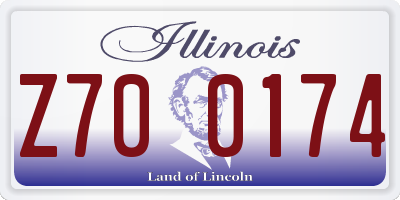 IL license plate Z700174