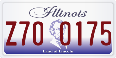IL license plate Z700175
