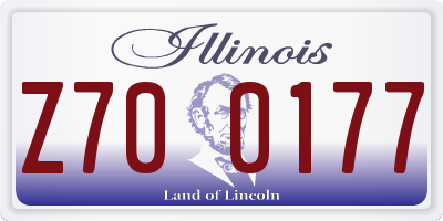 IL license plate Z700177