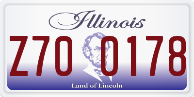 IL license plate Z700178