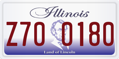 IL license plate Z700180