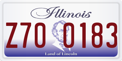 IL license plate Z700183