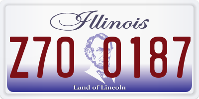 IL license plate Z700187