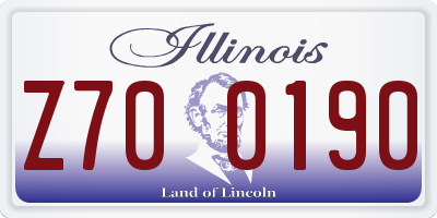 IL license plate Z700190