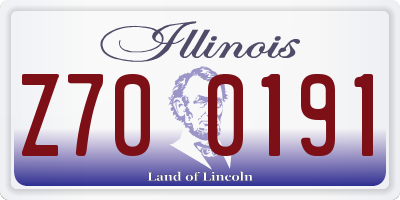 IL license plate Z700191