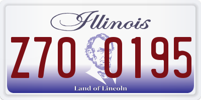 IL license plate Z700195