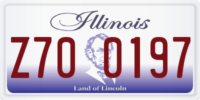IL license plate Z700197