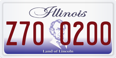 IL license plate Z700200