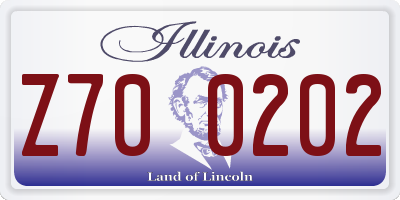 IL license plate Z700202