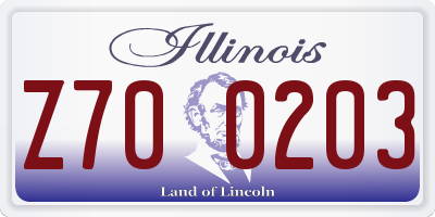 IL license plate Z700203