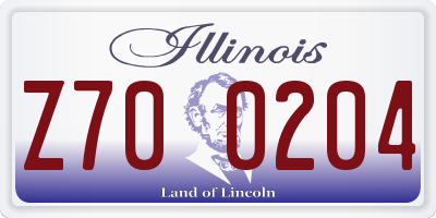 IL license plate Z700204